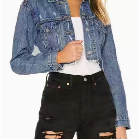 Crop Denim Trucker Jacket - Picture 6 of 6